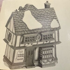 Dept. 56 Dickens Village 1990 Tutbury Printer #55690 Lighted Building